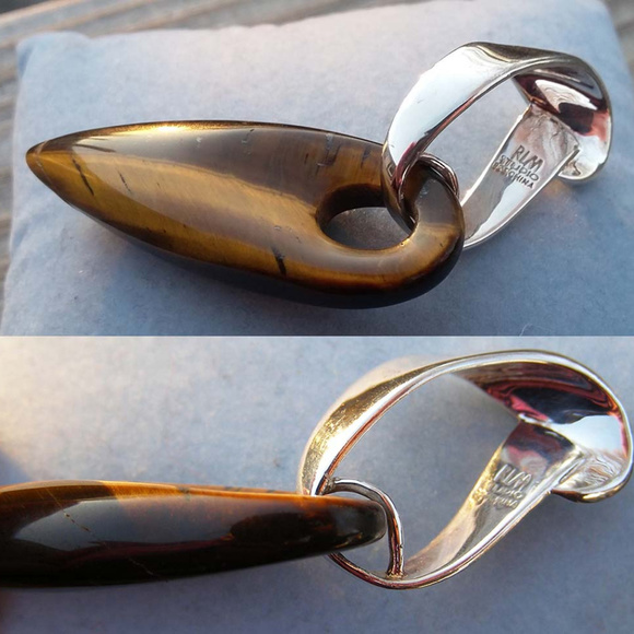 NEW RLM Studio Elongated Drop Tigers Eye Pendant - Picture 4 of 7